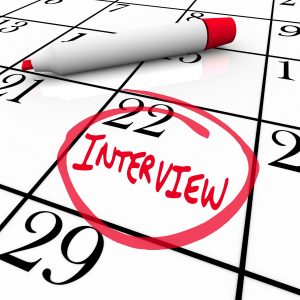 The date of an interview is circled on a calendar so you remember the important meeting with your potential new employer